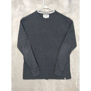 Billabong Shirt Mens Medium Gray Crew Neck Thermal Waffle Knit Logo Surf Skate